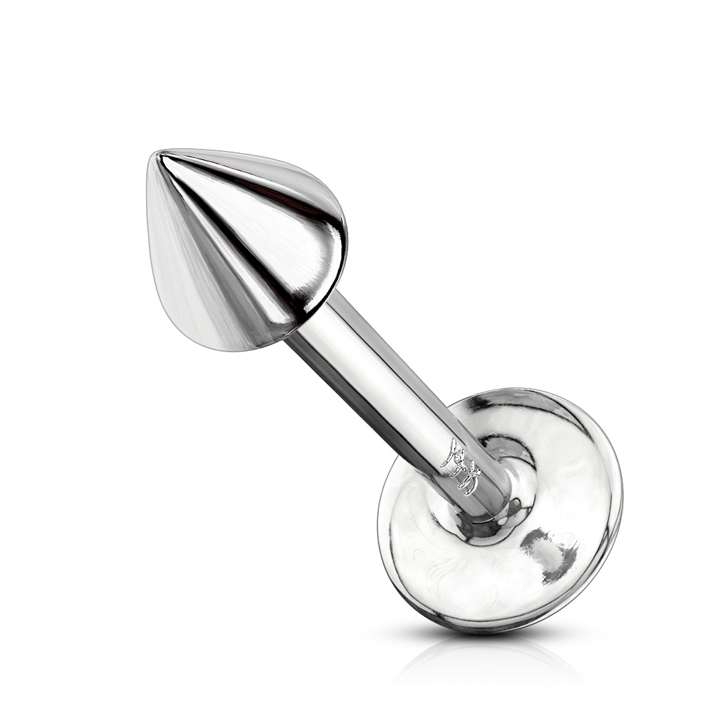 Labret af 14 karat guld med spike Piercingsmykker - Danmark