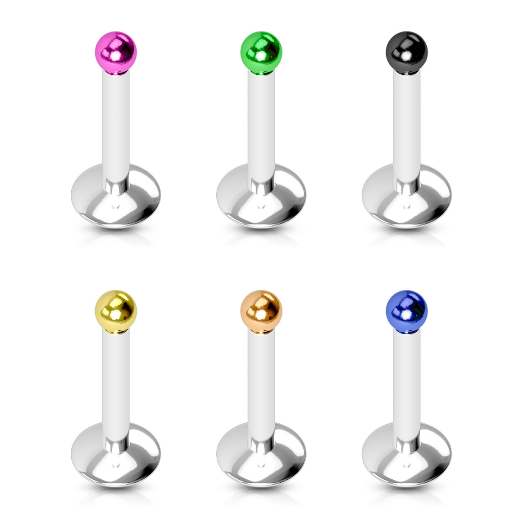 Labret med lille titaniumsbelagt kugle Piercing - Danmark
