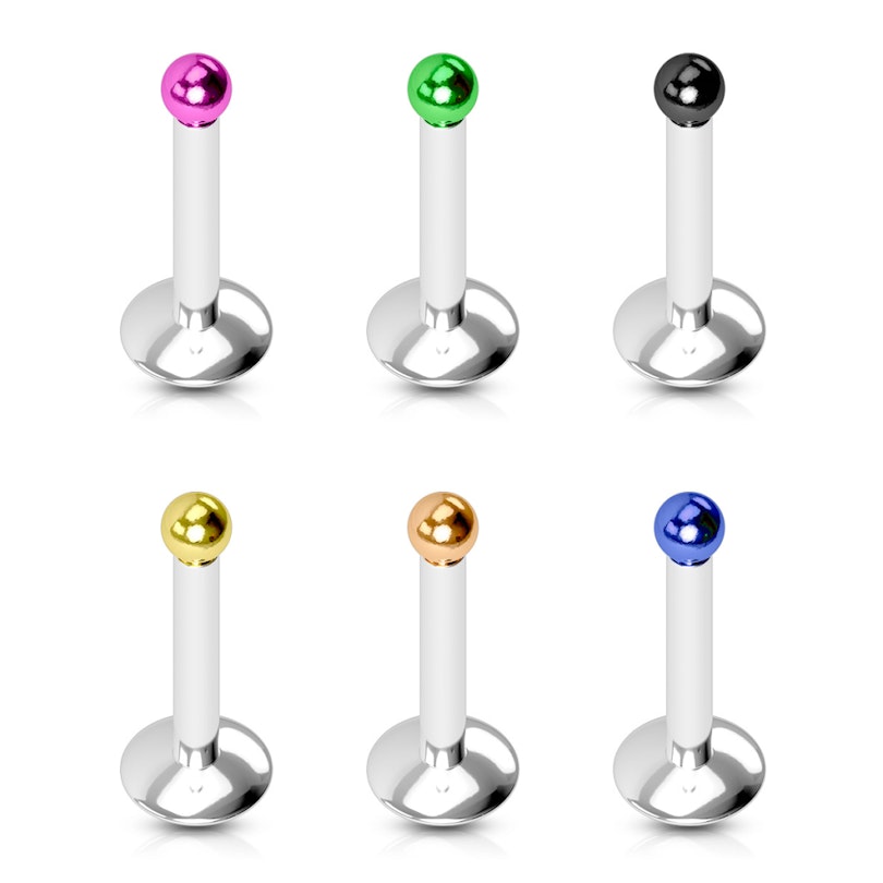 Labret med lille titaniumsbelagt kugle Piercing - Danmark