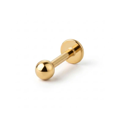 Labret af farvet titanium med indvendigt gevind