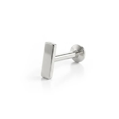 Labret med rektangulær top og indvendigt gevind