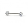 Brystpiercing af titanium med push-in ender i forskellige farver