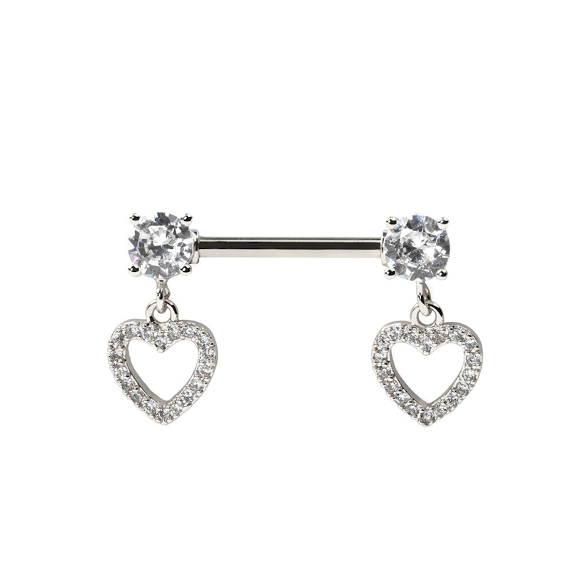 Nipple-stav med hjertevedhæng Kropspiercing - Danmark