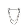 Nipple-stav af titanium med kæder Kropspiercing - Danmark