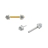Nipple-stav af titanium med sten Piercing - Danmark