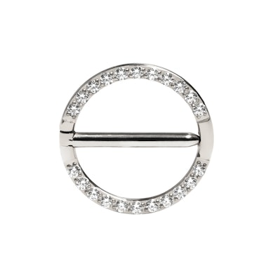 Nipple clicker af titanium med pavé-sten