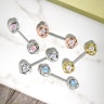 Brystpiercing med sten i rose Piercinger - Danmark