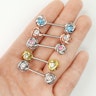 Brystpiercing med sten i rose Piercing - Danmark