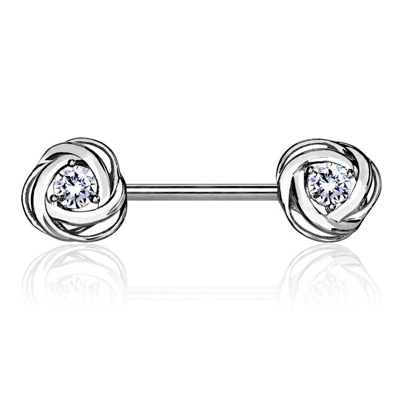 Brystpiercing med sten i rose Piercinger - Danmark