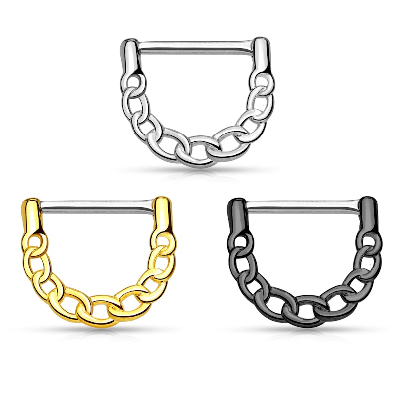 Nippleclicker med kæde Piercingsmykker - Danmark