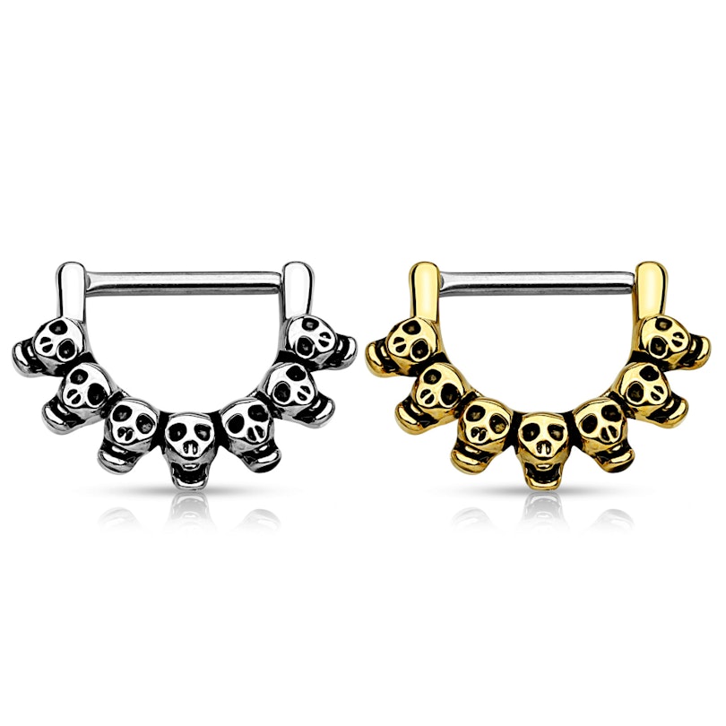 Nippleclicker med skulls Piercing - Danmark