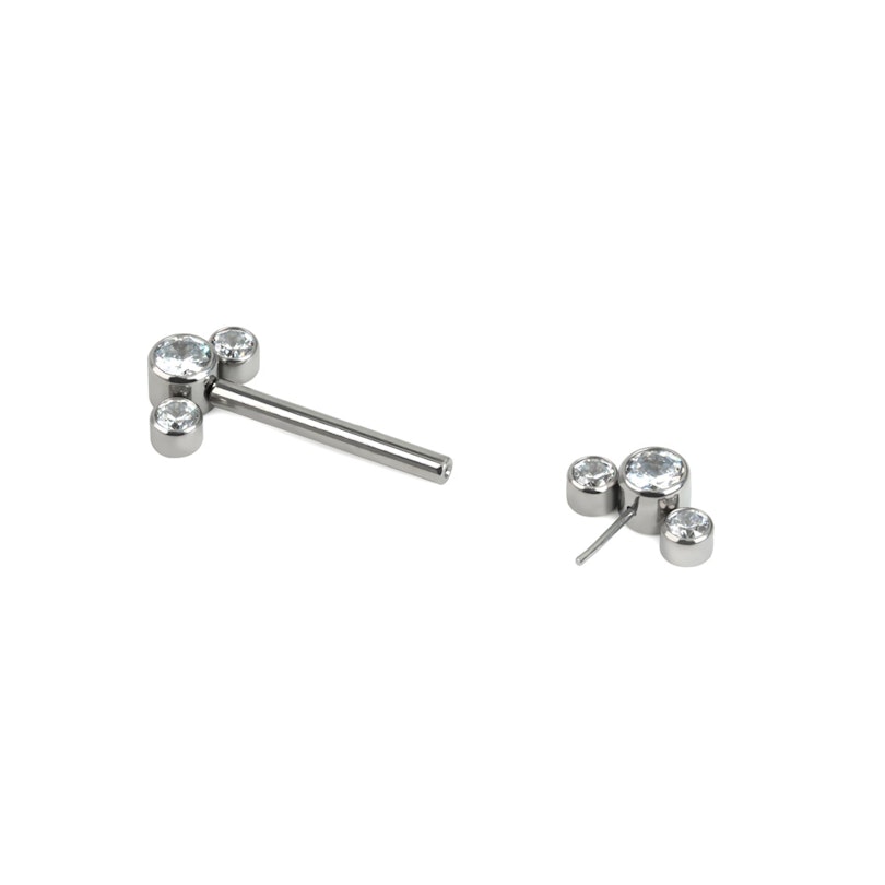 Push-in nipplepiercing med sten i forskellige farver Piercinger - Danmark