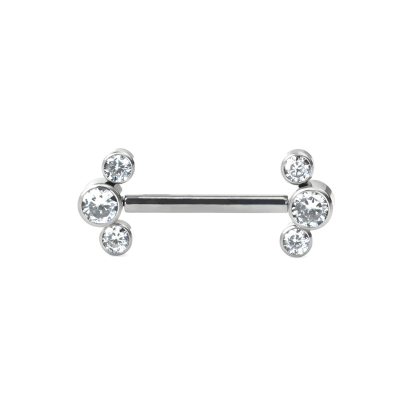 Push-in nipplepiercing med sten i forskellige farver Piercinger - Danmark