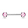 Brystpiercing med sten i flere farver. Piercinger - Danmark