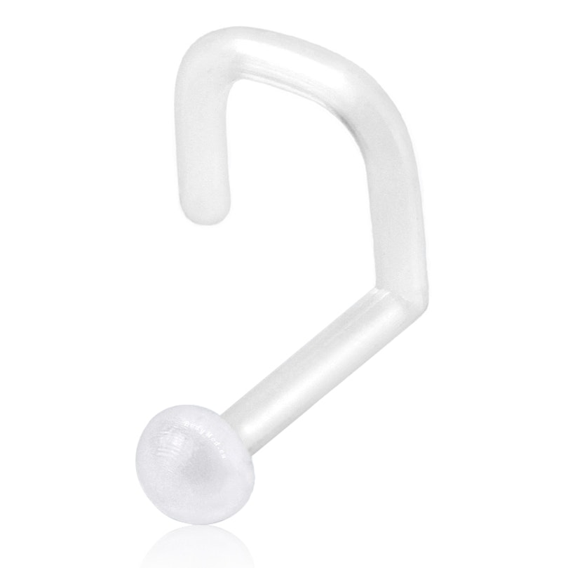 Næseretainer - Gennemsigtig næseskrue Kropspiercing - Danmark