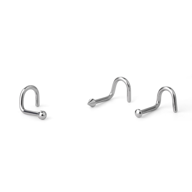 Næseskrue af titanium i flere designs Piercingsmykker - Danmark