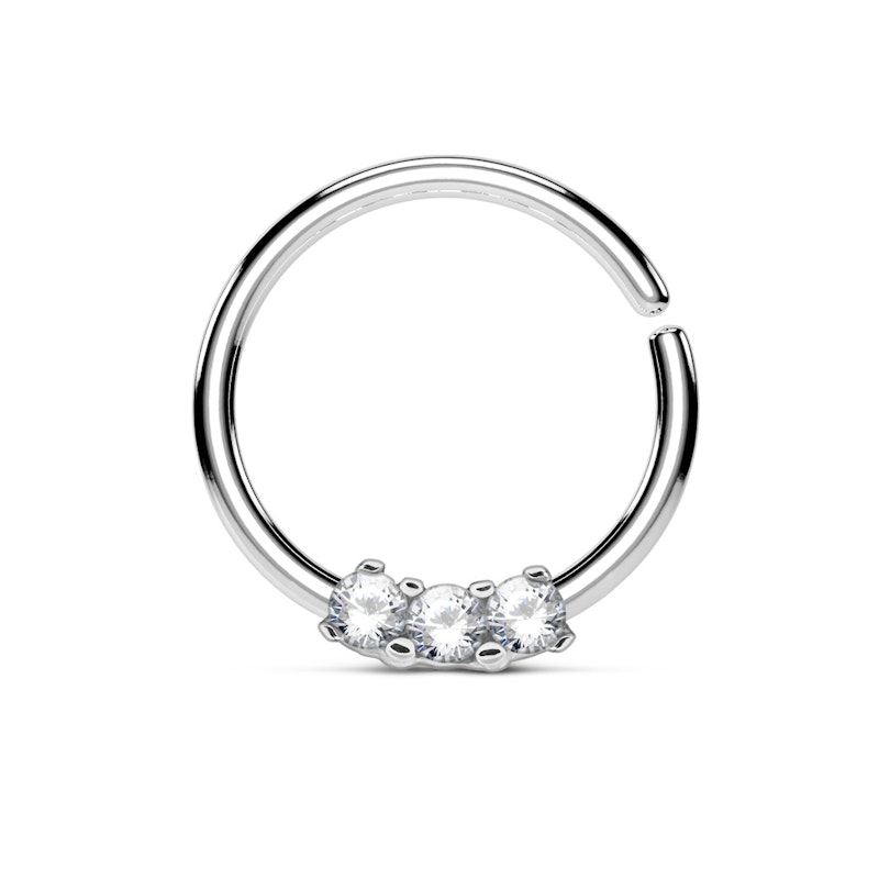 Lille septumpiercing med små sten Piercing - Danmark