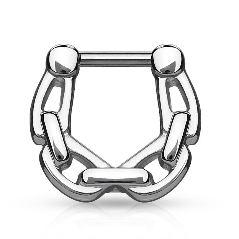 Septumclicker af kirurgisk stål med fast kæde Piercinger - Danmark