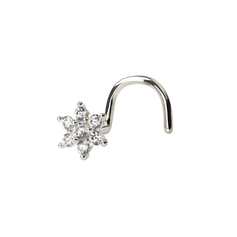 Næseskrue af 14 karat guld med blomst Piercingsmykker - Danmark