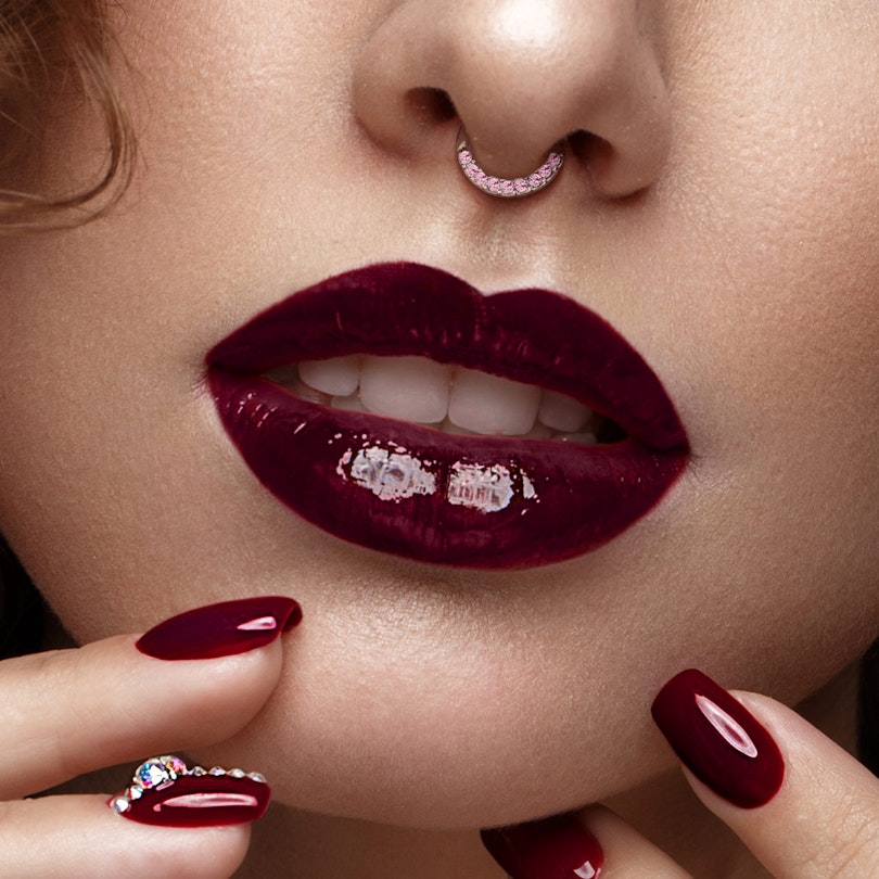 Septumpiercing med stenbesat halvcirkel Piercingsmykker - Danmark