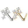 Næsepiercing af 14 karat guld med kors af sten Piercinger - Danmark