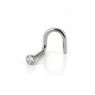 Næseskrue i kirurgisk stål med forskellige farver sten