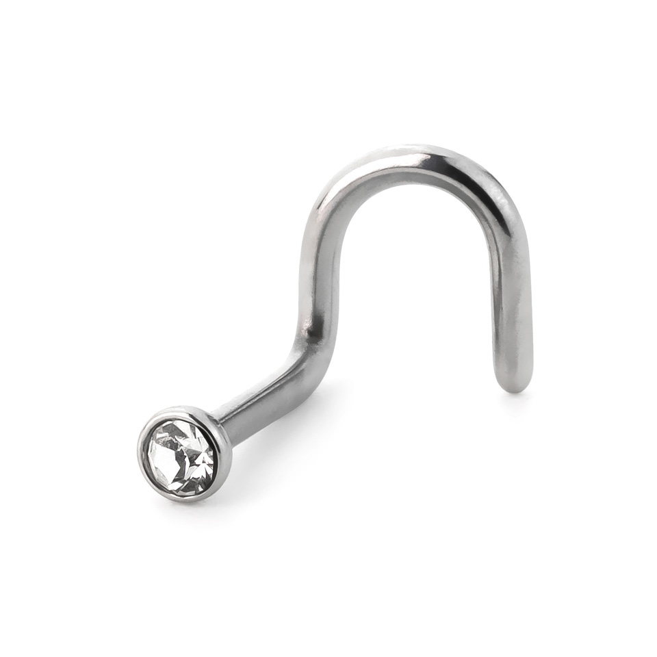Næseskrue i kirurgisk stål med forskellige farver sten Piercing - Danmark