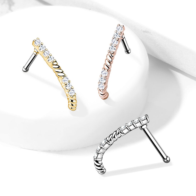 Stenbesat nose crawler i 3 slående farver Piercinger - Danmark