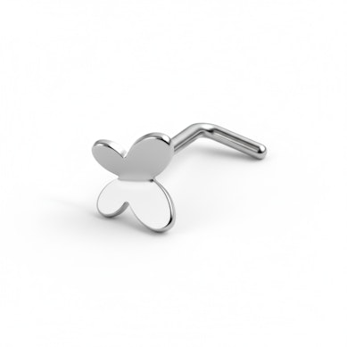 Titaniumnæsestav med sommerfugl