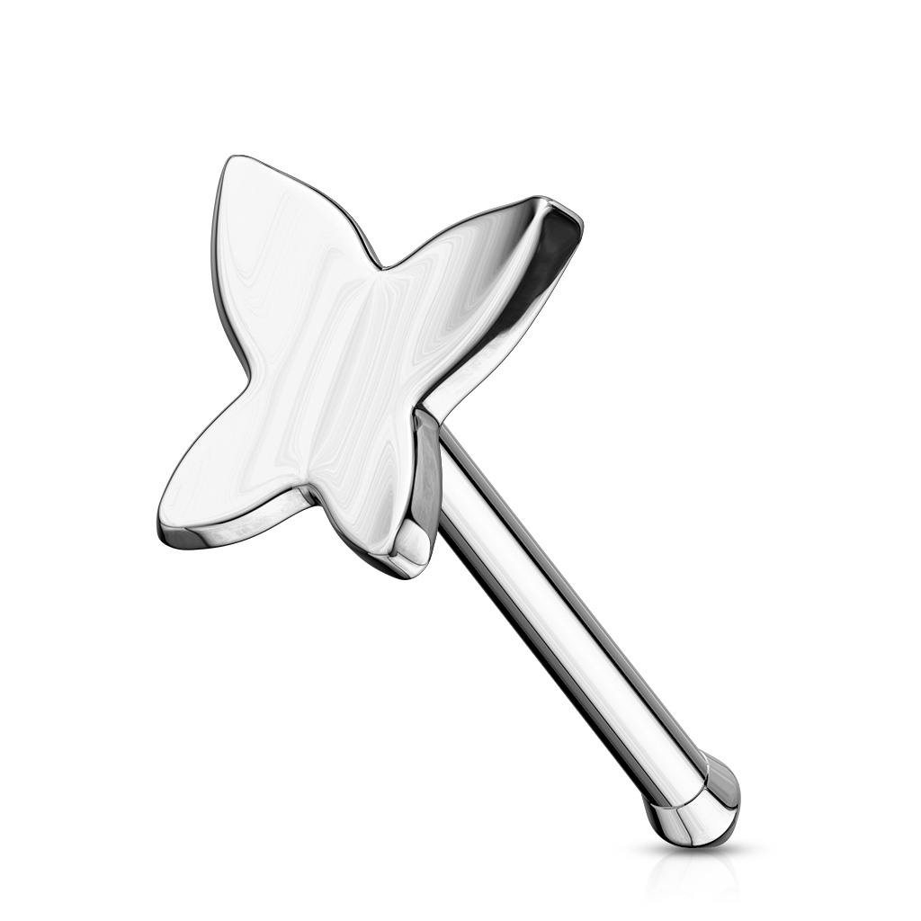 14 karat guld næsestav med sommerfugl Kropspiercing - Danmark