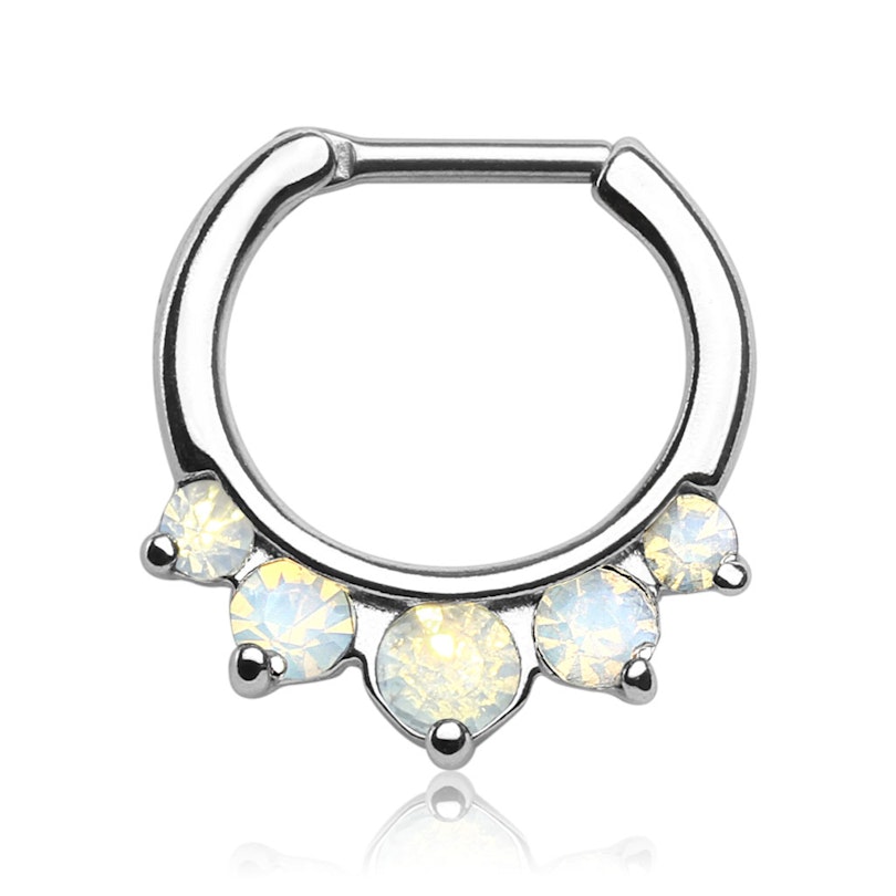 Septumpiercing med store opalitesten Kropspiercing - Danmark