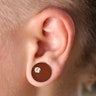 Plug af mahognitræ med sten Piercing - Danmark