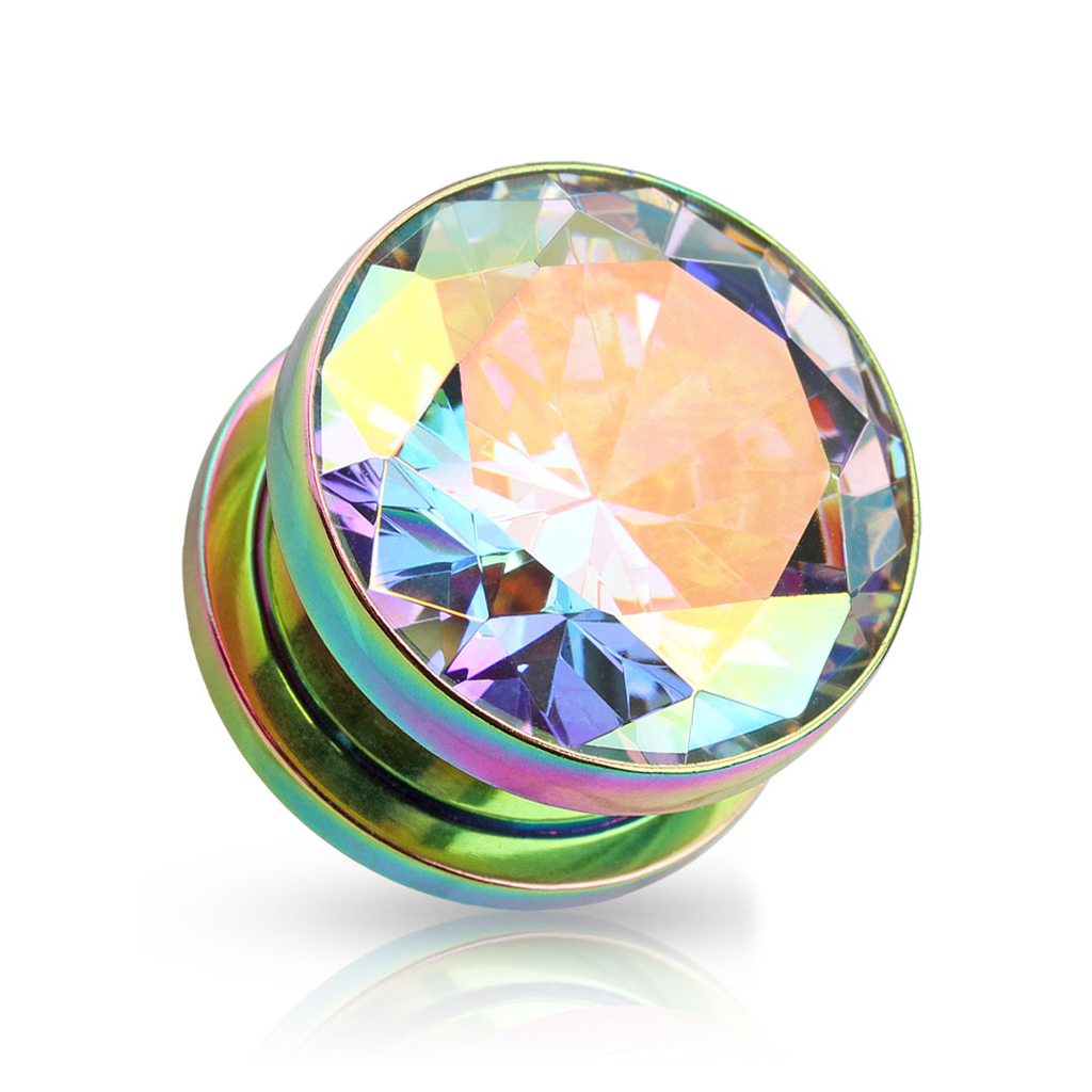 Titaniumbelagt plug med sten og skruegevind Piercing - Danmark