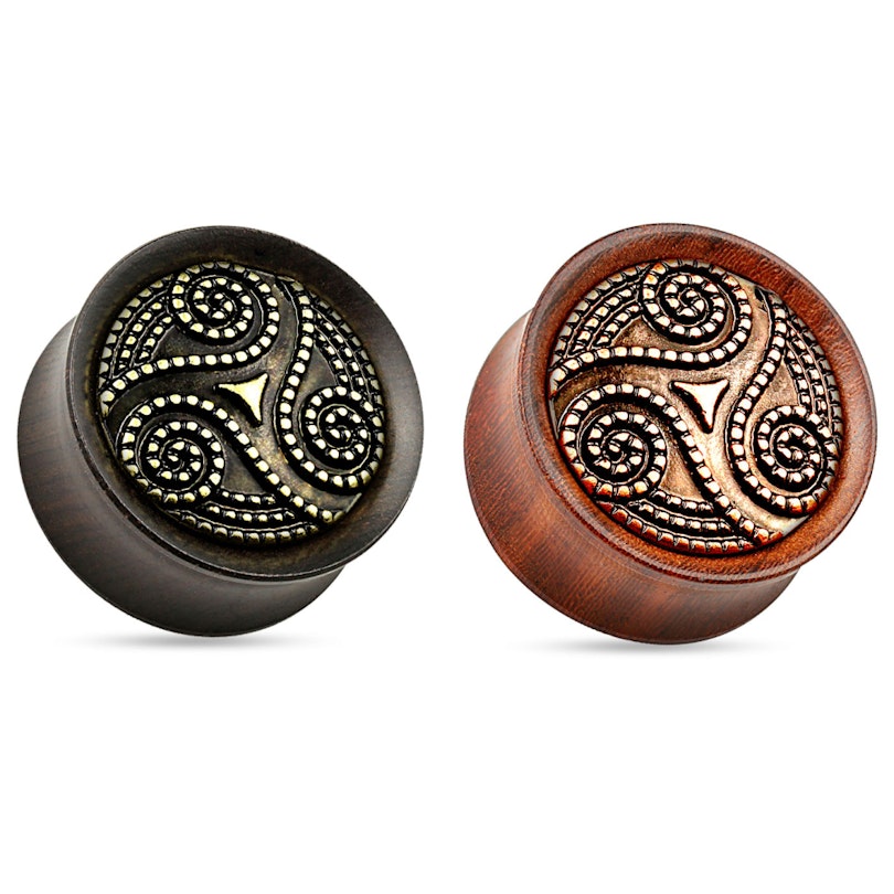 Plug af træ med prikket tribalmønster Kropssmykker - Danmark