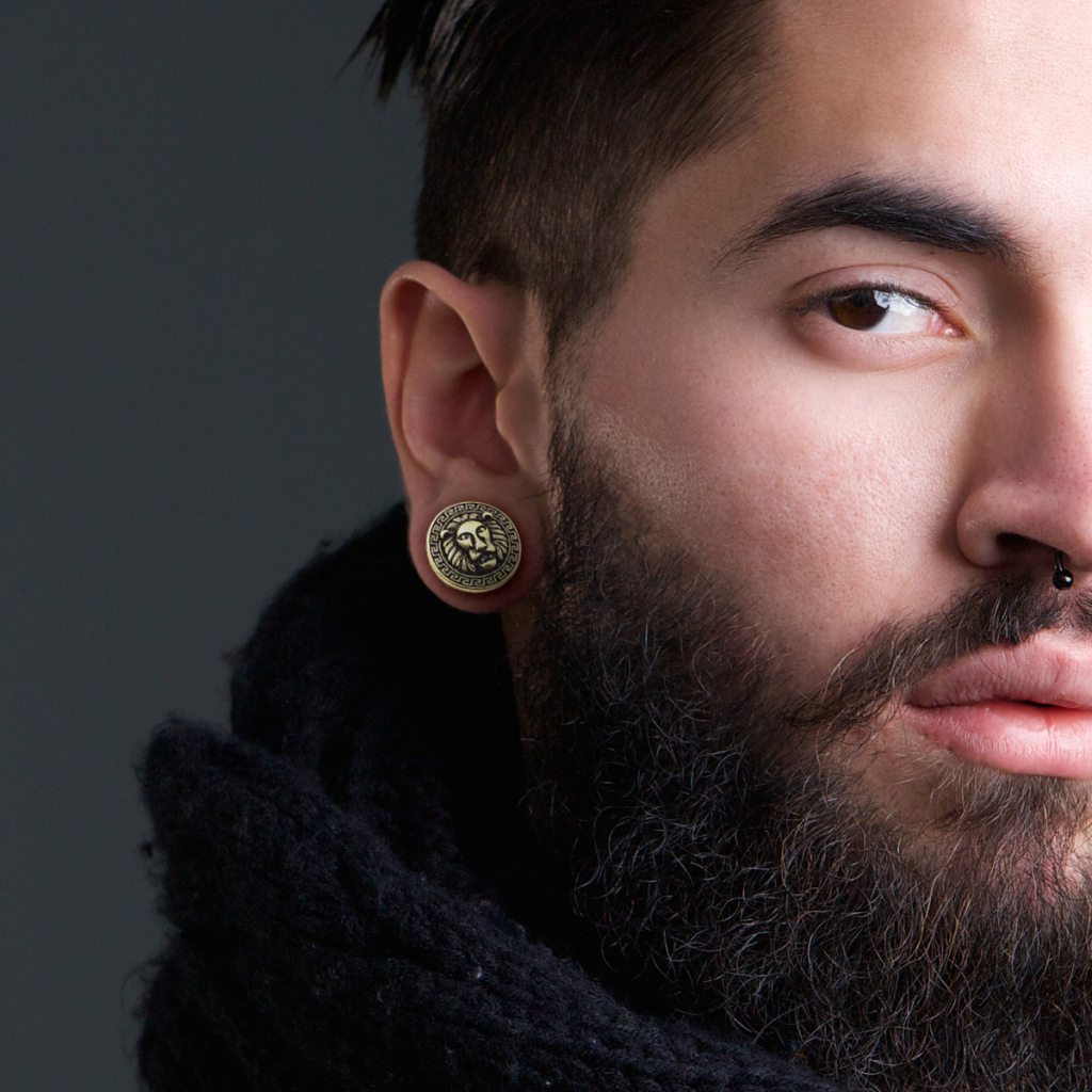 Plug af træ med løvehoved Kropspiercing - Danmark