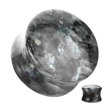 Plug af naturlig sort labradorite