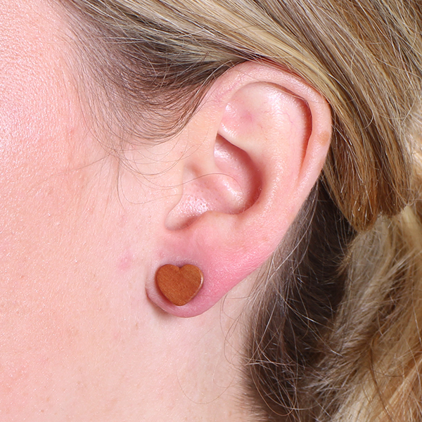 Hjerteformet plug af kirsebærtræ Kropspiercing - Danmark