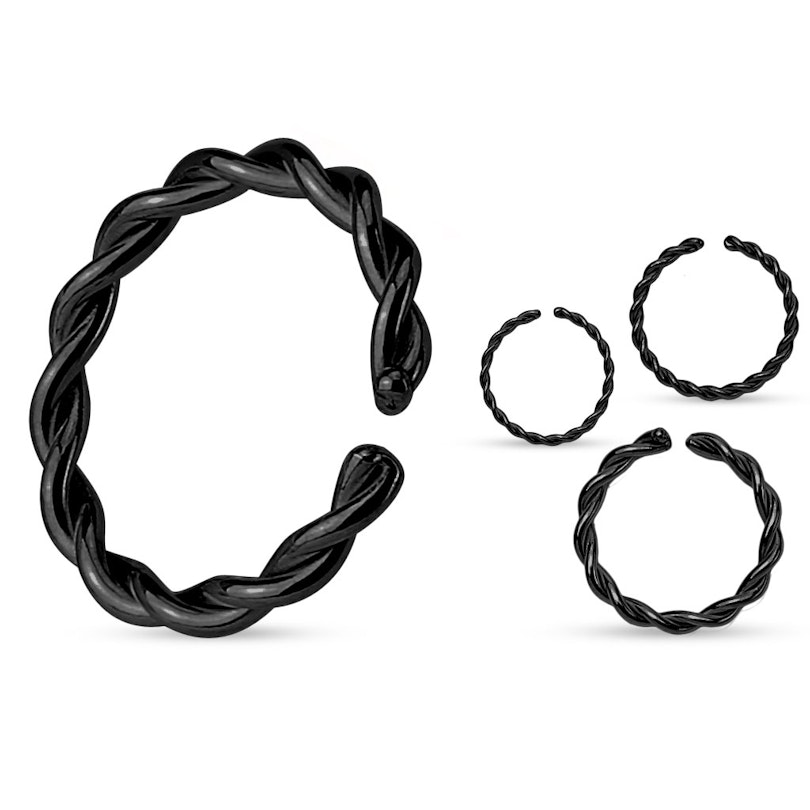 Simpel endeløs snoet ring. Piercingsmykker - Danmark