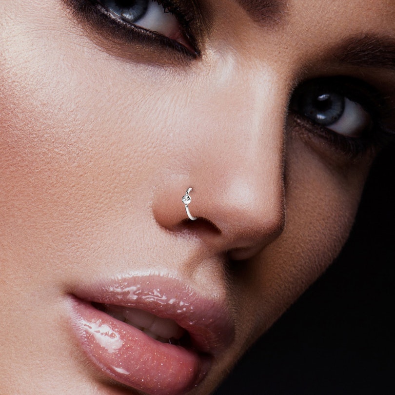 Ring med fast kugle og sten Piercingsmykker - Danmark