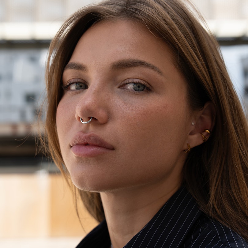 Endeløs ring af 14 karat guld med hængsel Piercingsmykker - Danmark