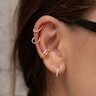 Stenbesat ring af 14 karat guld med hængsel Piercing - Danmark