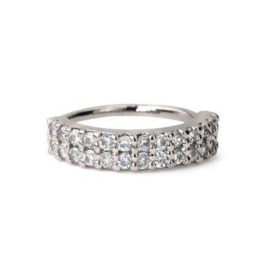 Ring med dobbelt stenrække