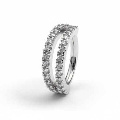 Ring med dobbelt splittet stenrække