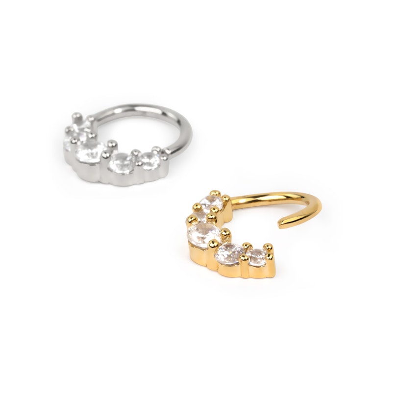 Simpel endeløs ring med forskellige størrelser sten Piercinger - Danmark