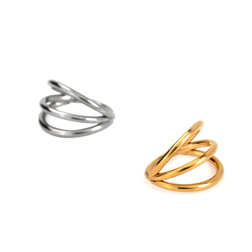 Tredobbelt ring af titanium Piercing - Danmark