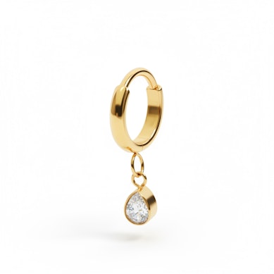 Titaniumring med dråbevedhæng