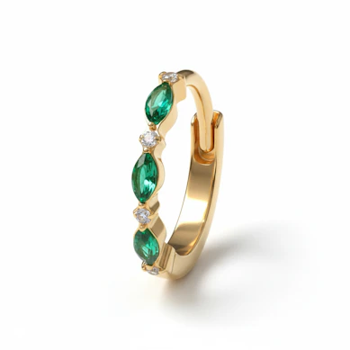 Titaniumring med farvede sten