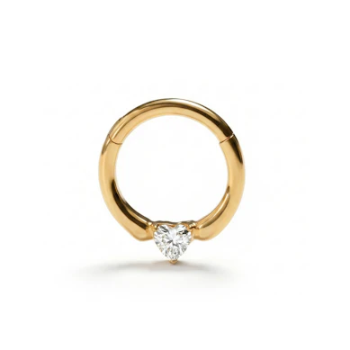 Titaniumring med hjertesten