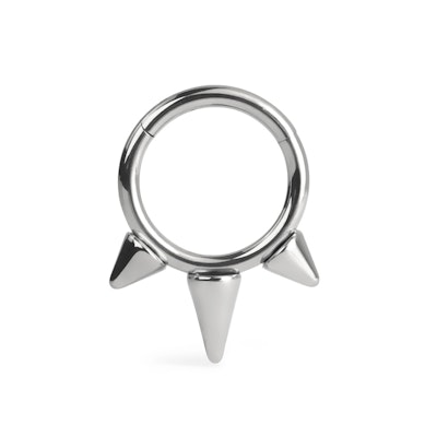 Ring af titanium med hængsel og spikes