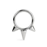 Ring af titanium med hængsel og spikes Piercing - Danmark